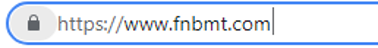 An image of the URL "https://www.fnbmt.com" in a search bar.